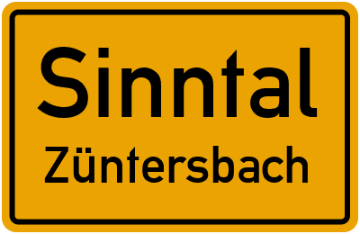 Ortsschild Sinntal Züntersbach