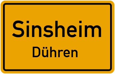 Straßenverzeichnis Sinsheim Dühren