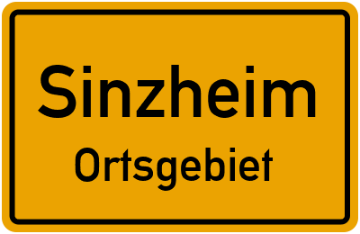 Ortsschild Sinzheim Ortsgebiet