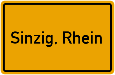 Ortsschild von Stadt Sinzig, Rhein in Rheinland-Pfalz