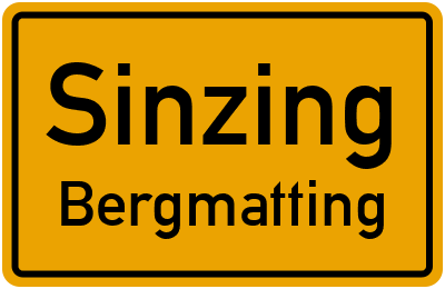 Straßenverzeichnis Sinzing Bergmatting