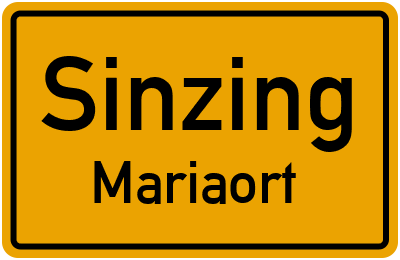 Ortsschild Sinzing Mariaort