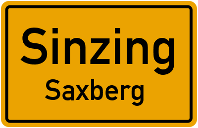 Ortsschild Sinzing Saxberg