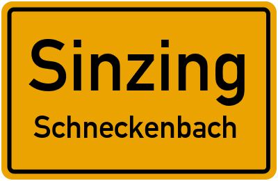 Ortsschild Sinzing Schneckenbach