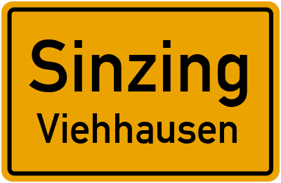 Ortsschild Sinzing Viehhausen