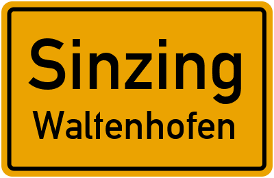 Ortsschild Sinzing Waltenhofen