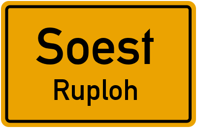Ortsschild Soest Ruploh