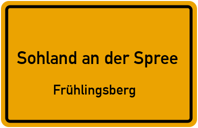 Straßenverzeichnis Sohland an der Spree Frühlingsberg