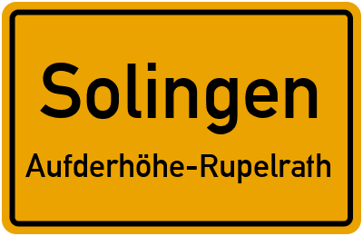 Straßenverzeichnis Solingen Aufderhöhe-Rupelrath