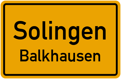 Straßenverzeichnis Solingen Balkhausen