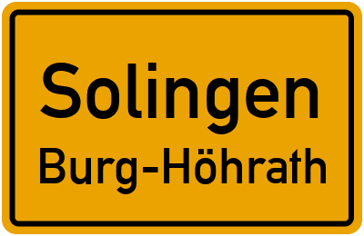 Straßenverzeichnis Solingen Burg-Höhrath