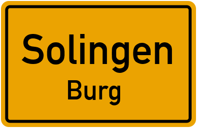 Ortsschild Solingen Burg