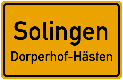 Straßenverzeichnis Solingen Dorperhof-Hästen