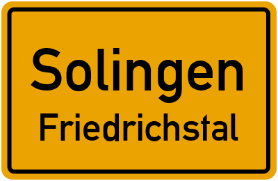Straßenverzeichnis Solingen Friedrichstal