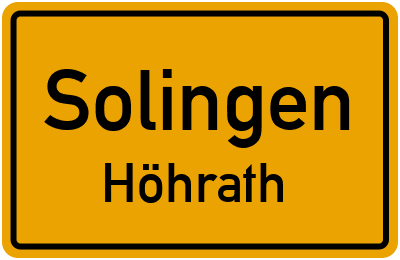 Straßenverzeichnis Solingen Höhrath