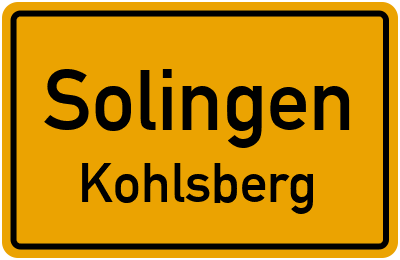 Straßenverzeichnis Solingen Kohlsberg