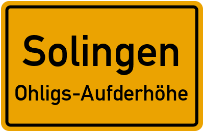 Straßenverzeichnis Solingen Ohligs-Aufderhöhe