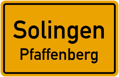 Straßenverzeichnis Solingen Pfaffenberg