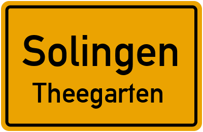 Straßenverzeichnis Solingen Theegarten