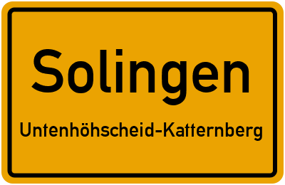 Straßenverzeichnis Solingen Untenhöhscheid-Katternberg