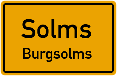 Ortsschild Solms Burgsolms