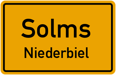 Ortsschild Solms Niederbiel