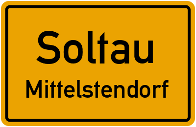 Ortsschild Soltau Mittelstendorf