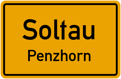 Ortsschild Soltau Penzhorn