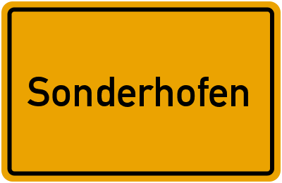 Ortsschild von Sonderhofen in Bayern