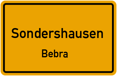 Straßenverzeichnis Sondershausen Bebra