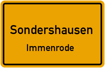 Ortsschild Sondershausen Immenrode