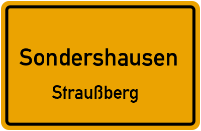 Ortsschild Sondershausen Straußberg