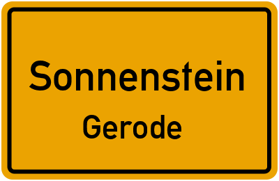 Straßenverzeichnis Sonnenstein Gerode