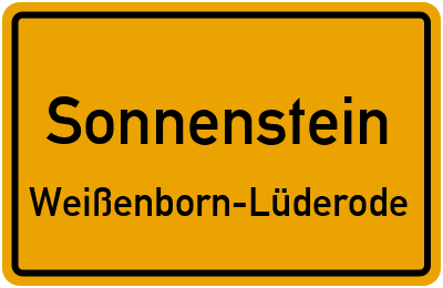 Straßenverzeichnis Sonnenstein Weißenborn-Lüderode