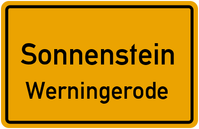 Straßenverzeichnis Sonnenstein Werningerode