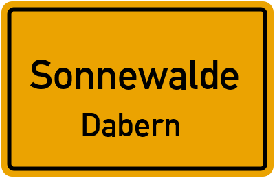 Ortsschild Sonnewalde Dabern