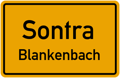 Ortsschild Sontra Blankenbach
