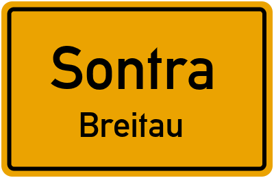 Ortsschild Sontra Breitau