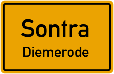 Ortsschild Sontra Diemerode