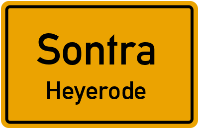 Ortsschild Sontra Heyerode