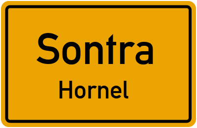 Ortsschild Sontra Hornel