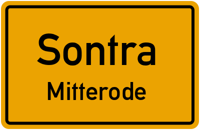 Ortsschild Sontra Mitterode