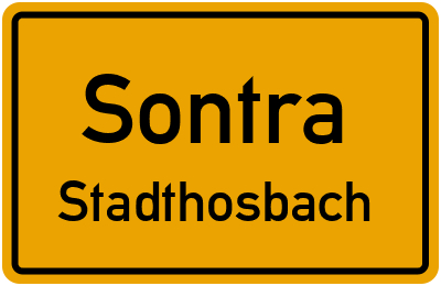 Ortsschild Sontra Stadthosbach