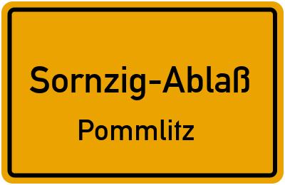 Ortsschild Sornzig-Ablaß Pommlitz