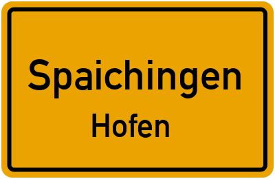 Straßenverzeichnis Spaichingen Hofen