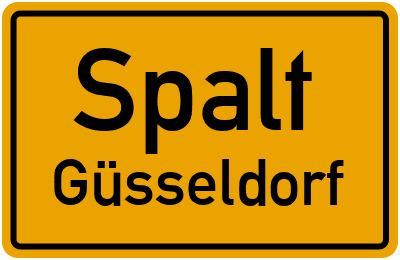 Ortsschild Spalt Güsseldorf