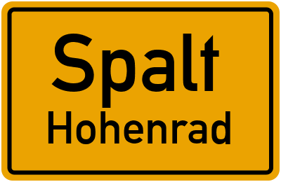 Ortsschild Spalt Hohenrad