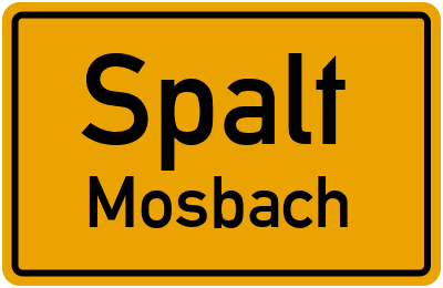 Ortsschild Spalt Mosbach