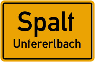 Ortsschild Spalt Untererlbach