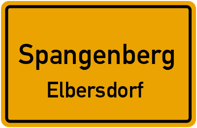 Ortsschild Spangenberg Elbersdorf